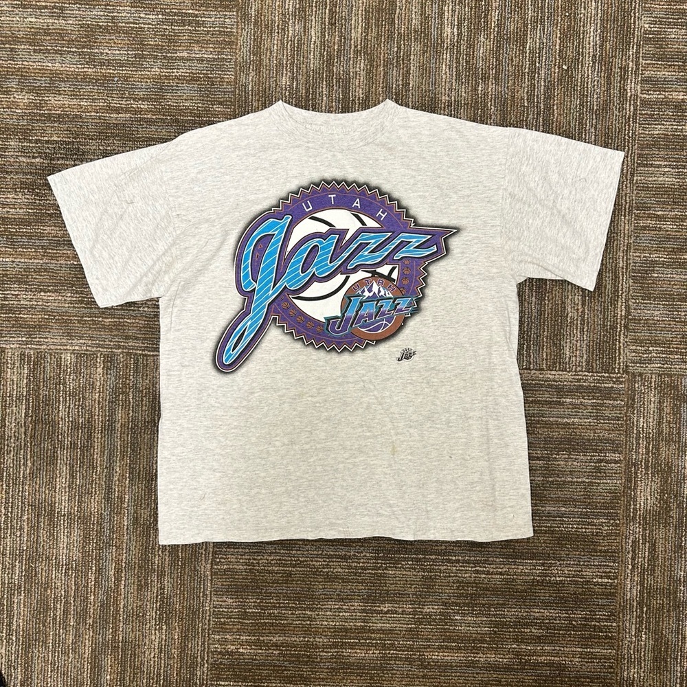 Vintage 90s Utah Jazz Single Stitch Shirt Size: L G NBA Logo 7 Made in Mexico